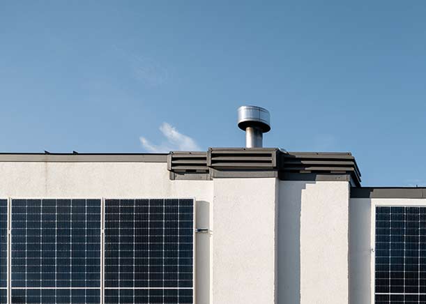 toit plat bâtiment